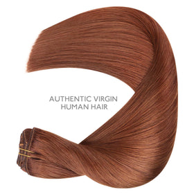 Wennalife Clip in Hair Extensions 18 Inch Cinnamon Copper texture detail