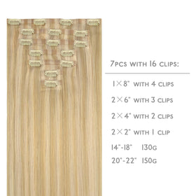 Wennalife Clip In Hair Extensions 18 Inch Light Blonde packaging