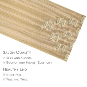 Wennalife Clip In Hair Extensions 18 Inch Light Blonde texture