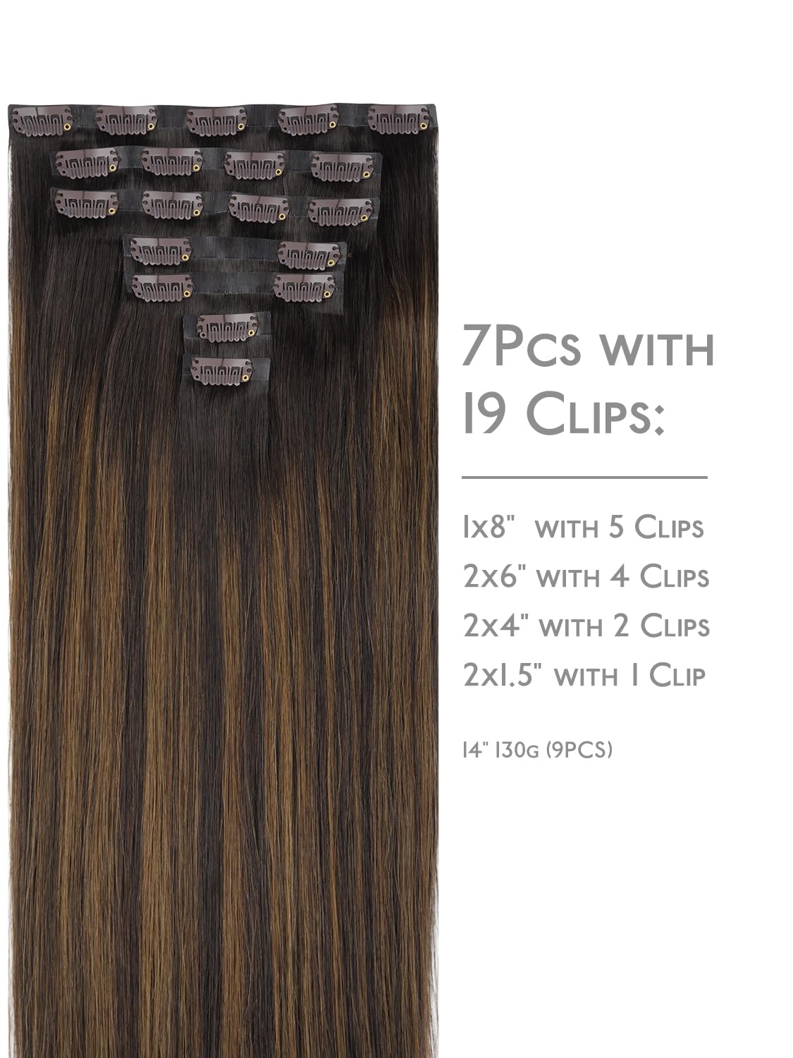 Wennalife Clip In Hair Extensions 18 Inch packaging and contents