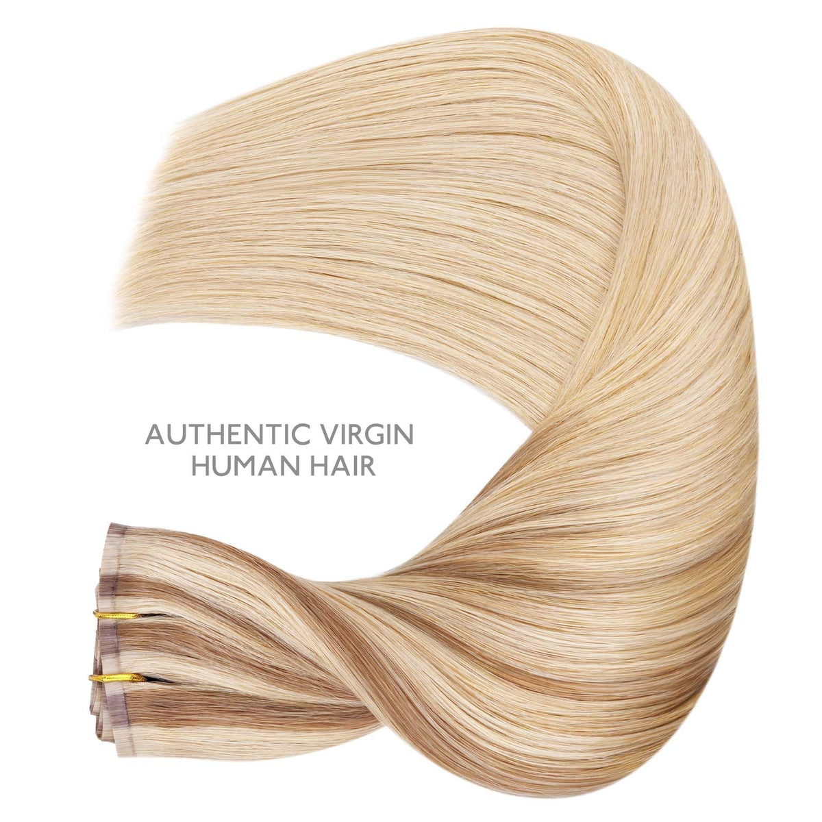 Wennalife Clip In Hair Extensions 20 Inch Ash Beige Blonde texture detail