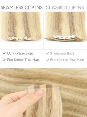 Wennalife Clip in Hair Extensions 22 Inch back view