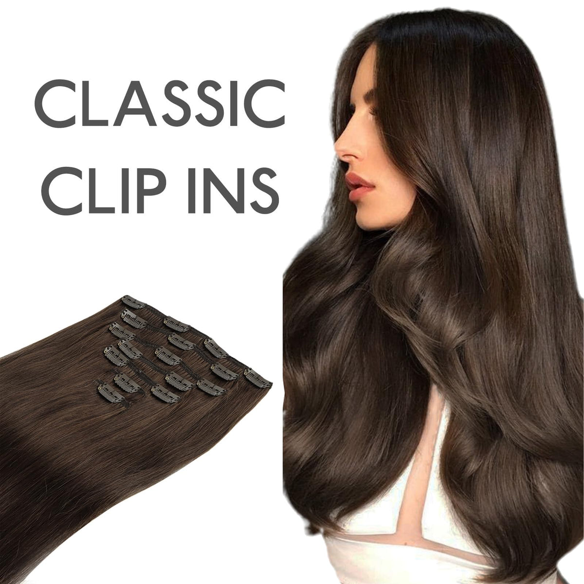 Wennalife Clip In Hair Extensions 22 Inch Chocolate Brown styling options