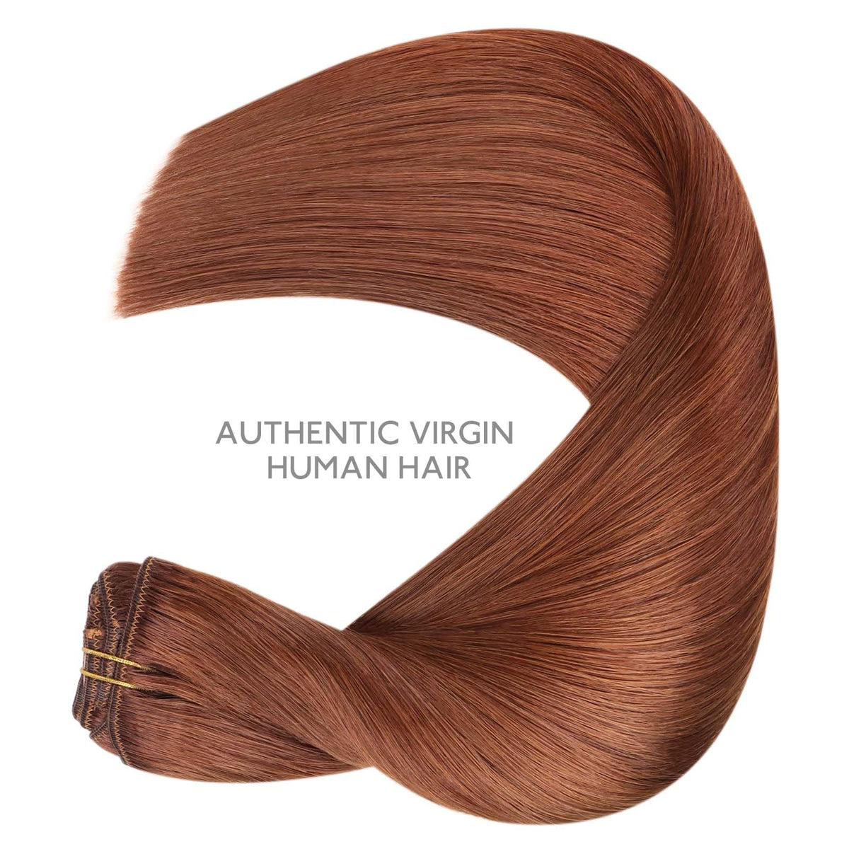 Wennalife Clip In Hair Extensions 22 Inch Cinnamon Copper hair texture detail