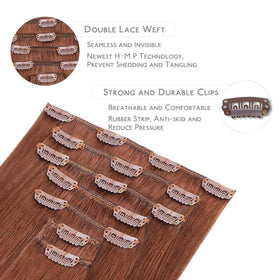 Wennalife Clip In Hair Extensions 22 Inch Cinnamon Copper packaging