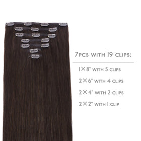 Wennalife Clip In Hair Extensions 22 Inch Light Dark Brown packaging