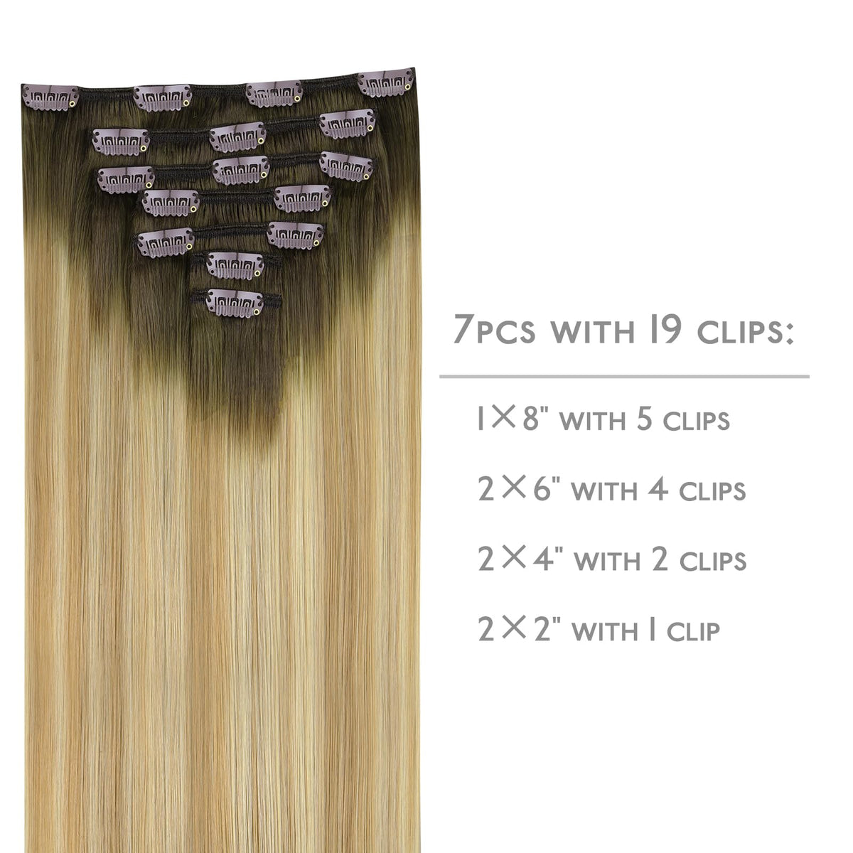 Wennalife Clip In Hair Extensions 22 Inch Light White Blonde back view