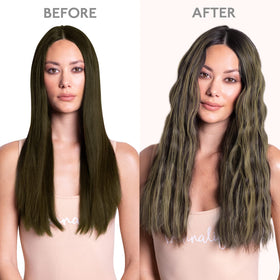 Wennalife Clip In Hair Extensions 22 Inch on model showcasing natural blend