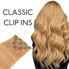 Wennalife Clip In Hair Extensions 22 Inch Strawberry Blonde in natural light