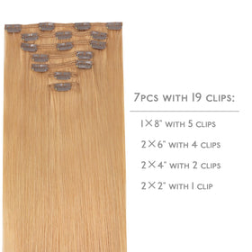 Wennalife Clip In Hair Extensions 22 Inch Strawberry Blonde packaging