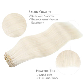 Wennalife Clip In Hair Extensions 22 Inch White Blonde styled on model