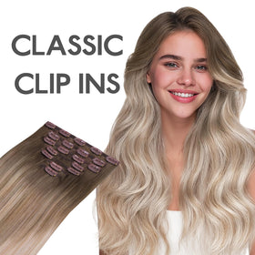 Wennalife Clip In Hair Extensions 24 Inch Balayage Sandy Brown with care instructions