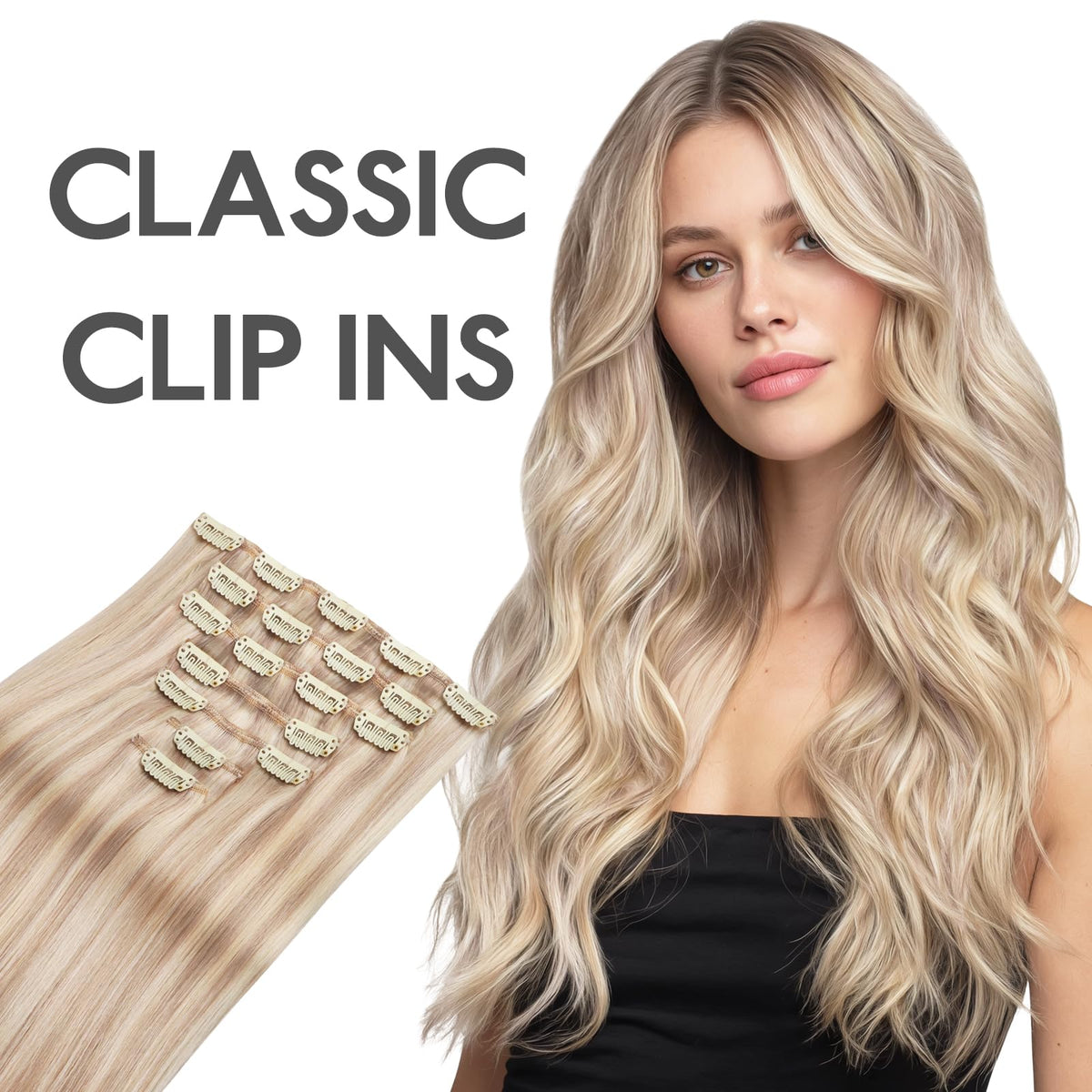 Wennalife Clip In Hair Extensions 24 Inch in natural light showing colour depth