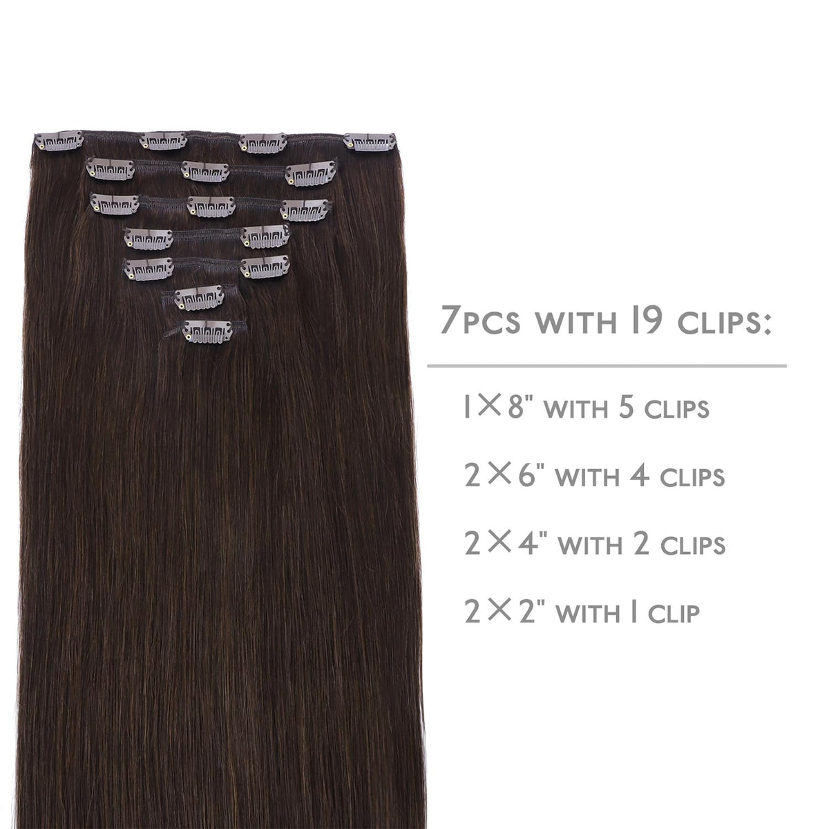 Wennalife Clip In Hair Extensions 24 Inch Light Dark Brown packaging
