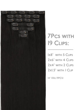 Wennalife Clip in Hair Extensions 24 Inch Natural Black packaging