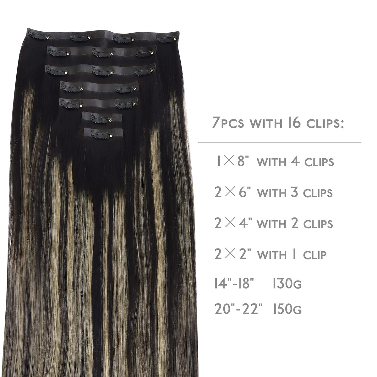 Wennalife Clip In Hair Extensions 24 Inch showing the silicone weft base