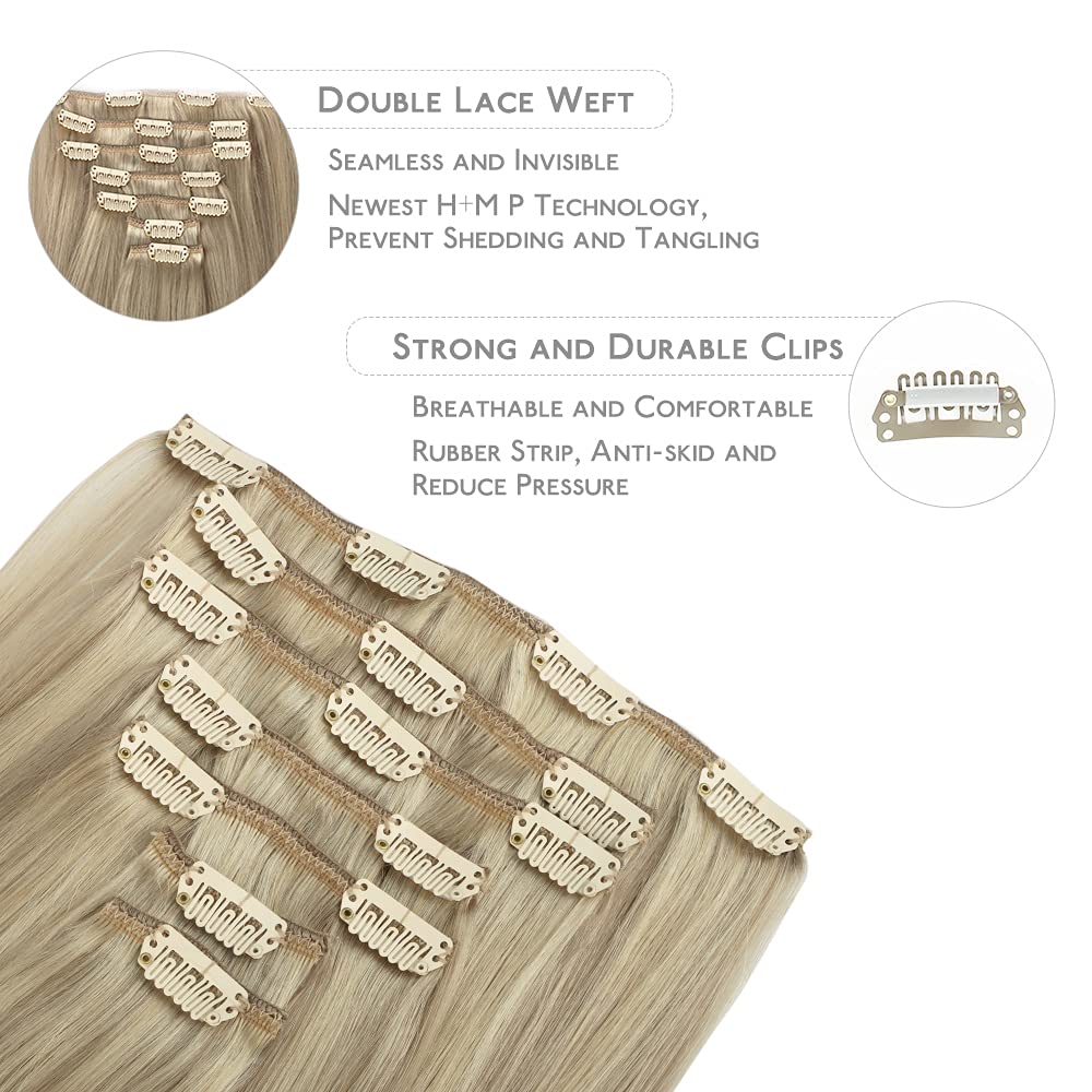 Wennalife Clip In Hair Extensions 7 pieces set with colour gradient