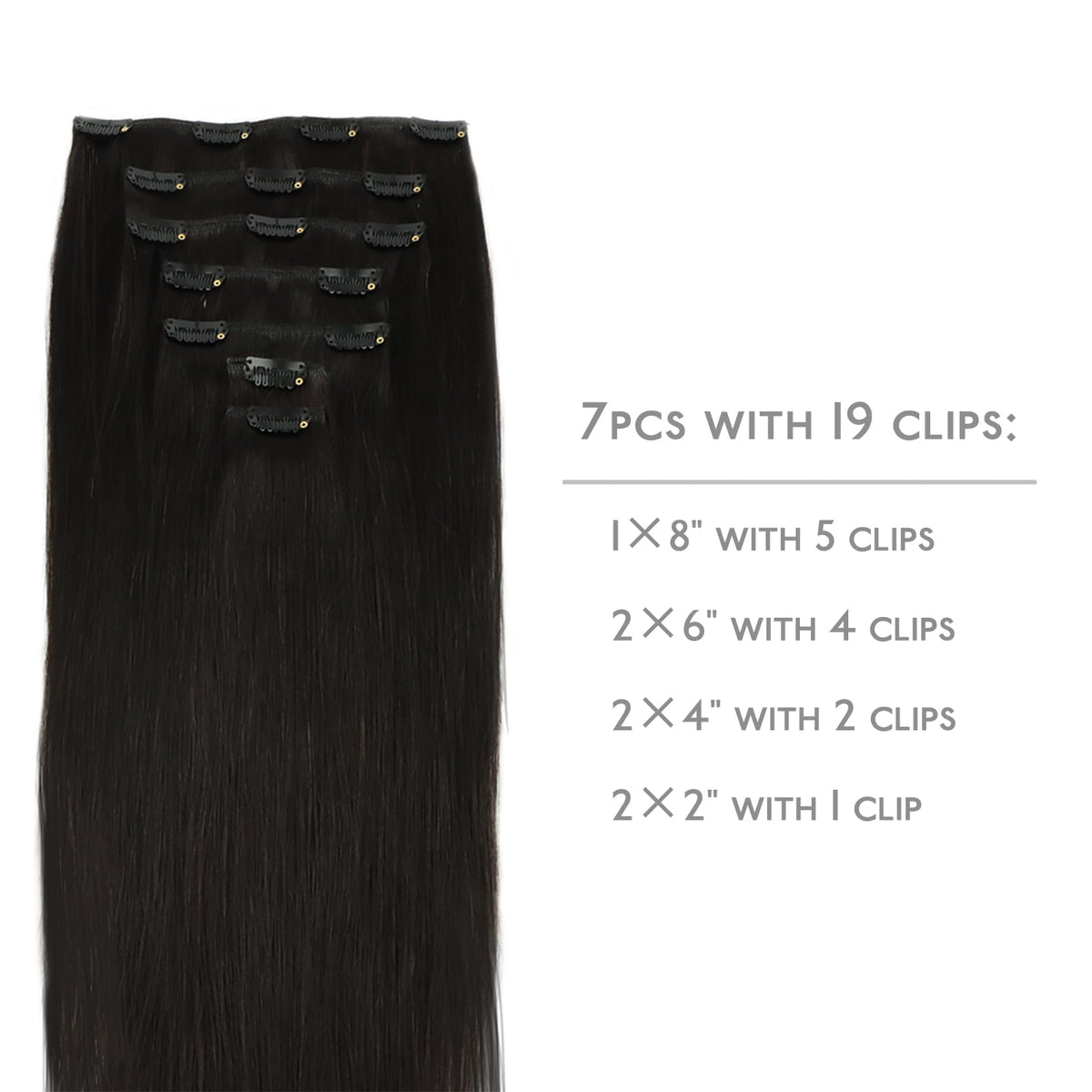 Wennalife Clip In Hair Extensions 7 pieces with clips