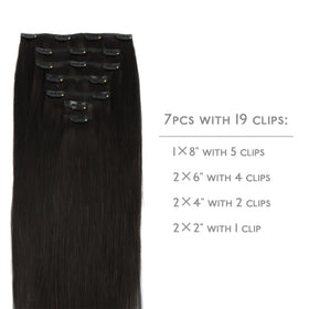 Wennalife Clip In Hair Extensions 7 pieces with clips
