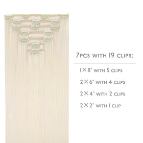 Wennalife Clip In Hair Extensions 7 pieces with clips