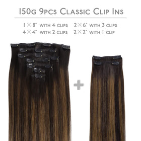 Wennalife Clip In Hair Extensions 9 pieces set with clips