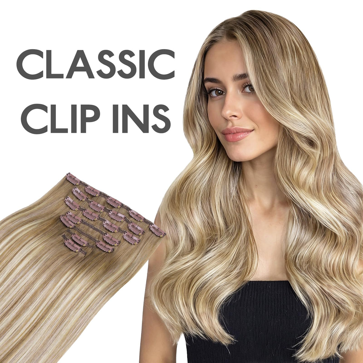 Wennalife Clip In Hair Extensions being applied to hair