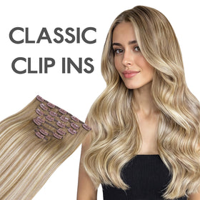 Wennalife Clip In Hair Extensions being applied to hair