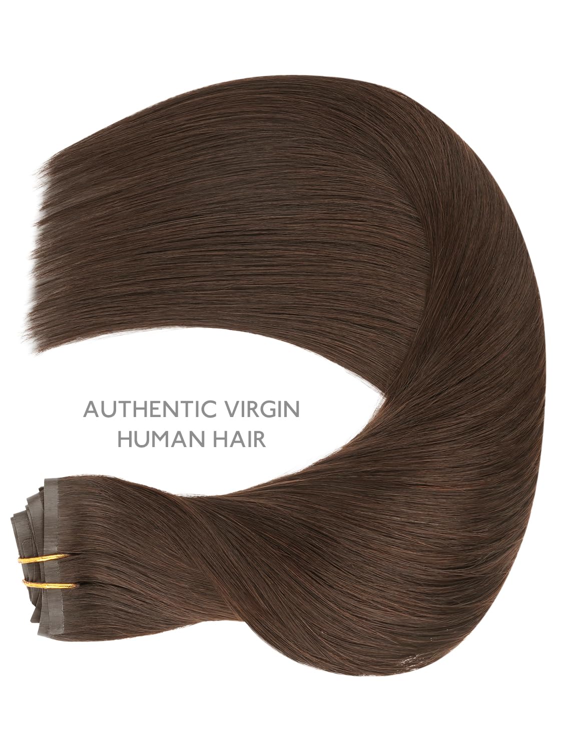 Wennalife Clip in Hair Extensions Chocolate Brown length comparison