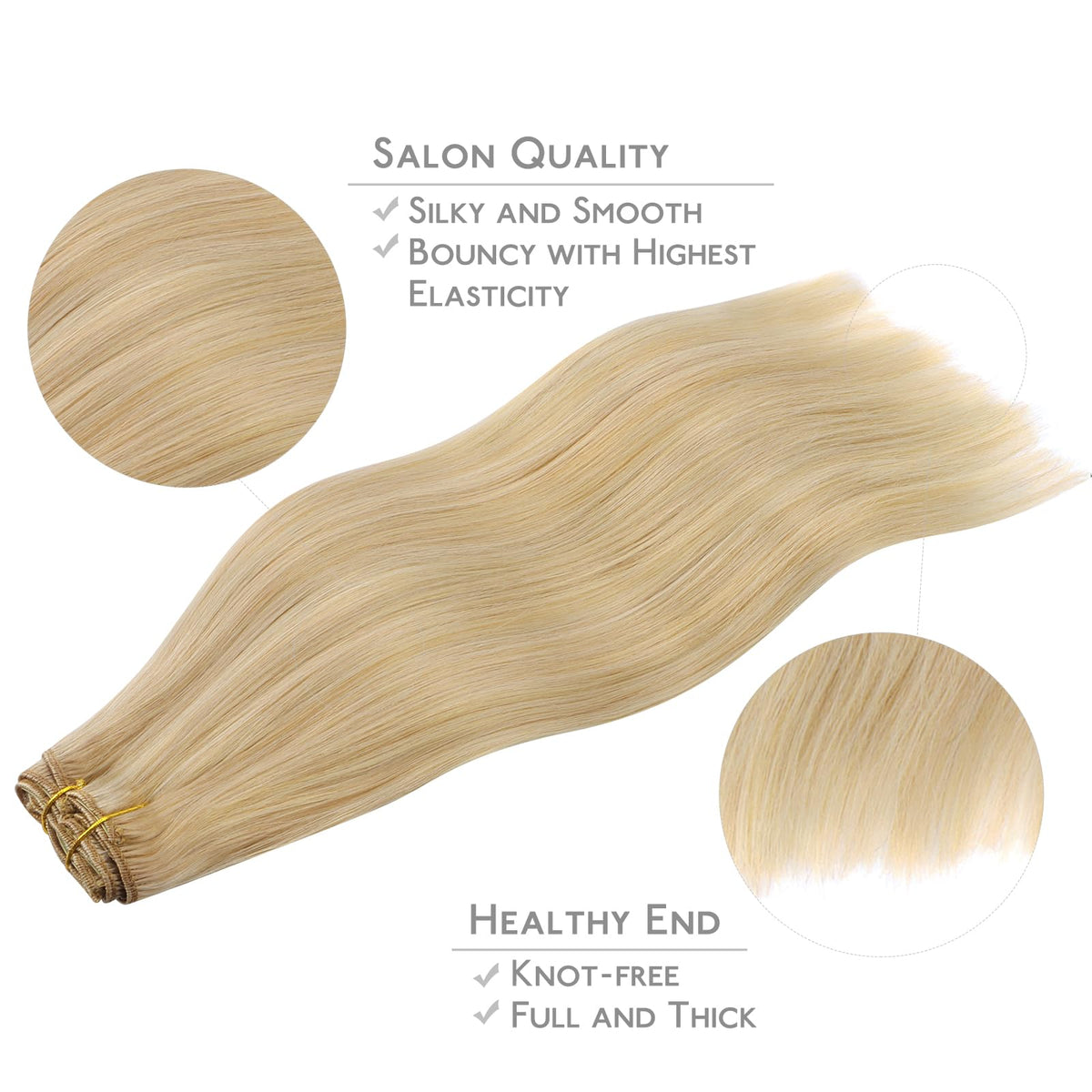 Wennalife Clip In Hair Extensions close-up of clips