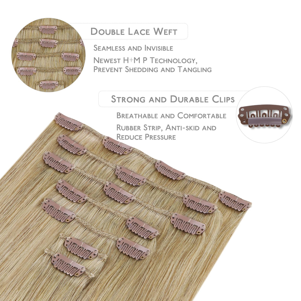 Wennalife Clip in Hair Extensions close-up of colour