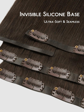 Wennalife Clip in Hair Extensions close-up of PU skin weft