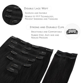 Wennalife Clip In Hair Extensions close-up of silicon-backed clips