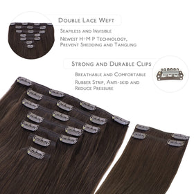 Wennalife Clip In Hair Extensions close-up of silicon-backed clips