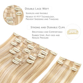 Wennalife Clip In Hair Extensions close-up of silicon-backed clips