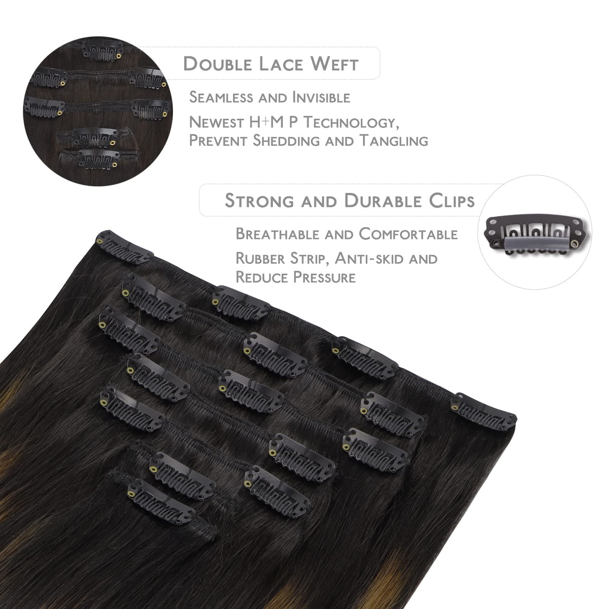 Wennalife Clip In Hair Extensions displayed in packaging