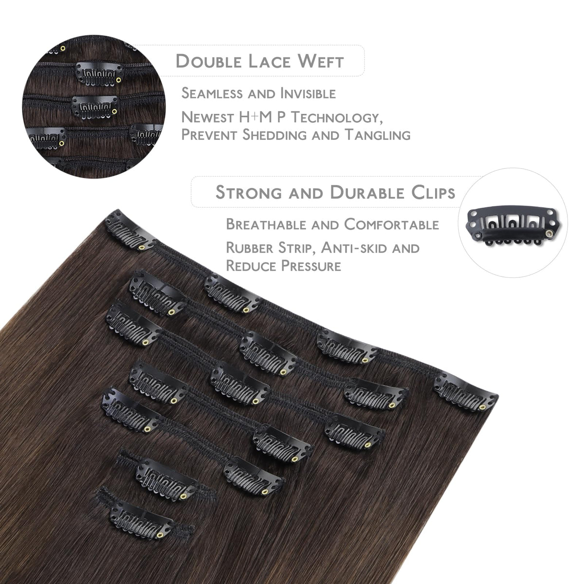 Wennalife Clip In Hair Extensions displayed in packaging