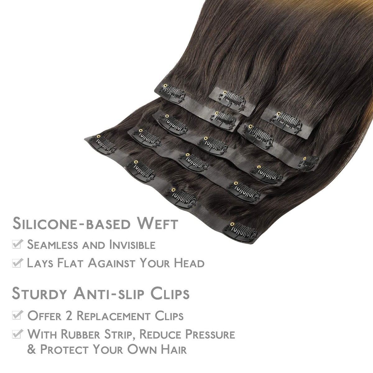 Wennalife Clip In Hair Extensions displayed on a mannequin