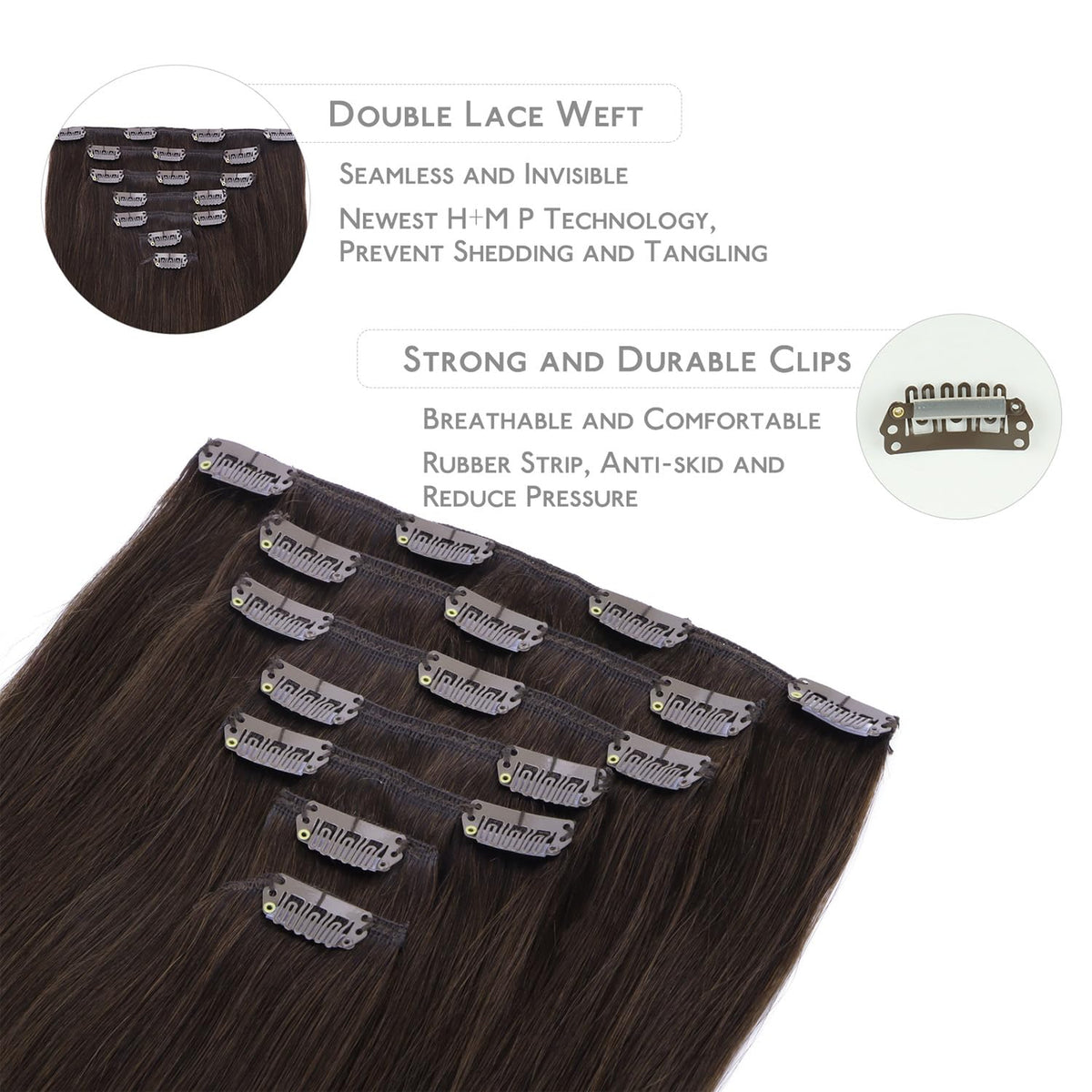 Wennalife Clip In Hair Extensions displayed on a mannequin