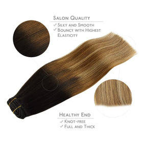 Wennalife Clip in Hair Extensions displayed on a model's hair