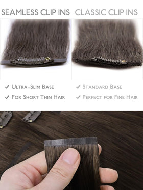 Wennalife Clip in Hair Extensions displayed with clips