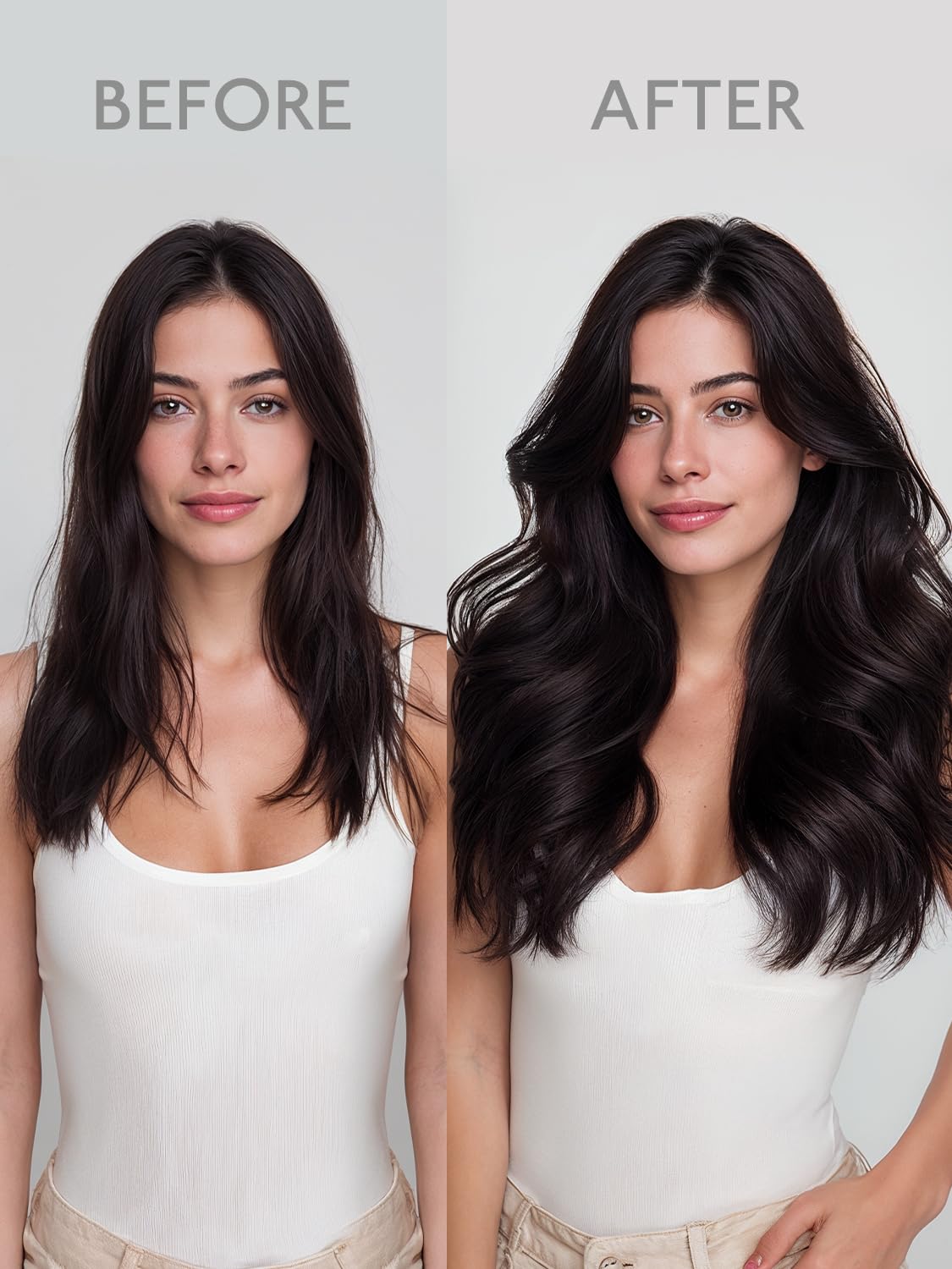 Wennalife Clip in Hair Extensions displayed with styling tools