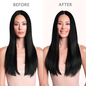 Wennalife Clip in Hair Extensions Jet Black displayed on a table