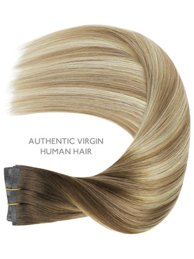Wennalife Clip in Hair Extensions laid flat for display