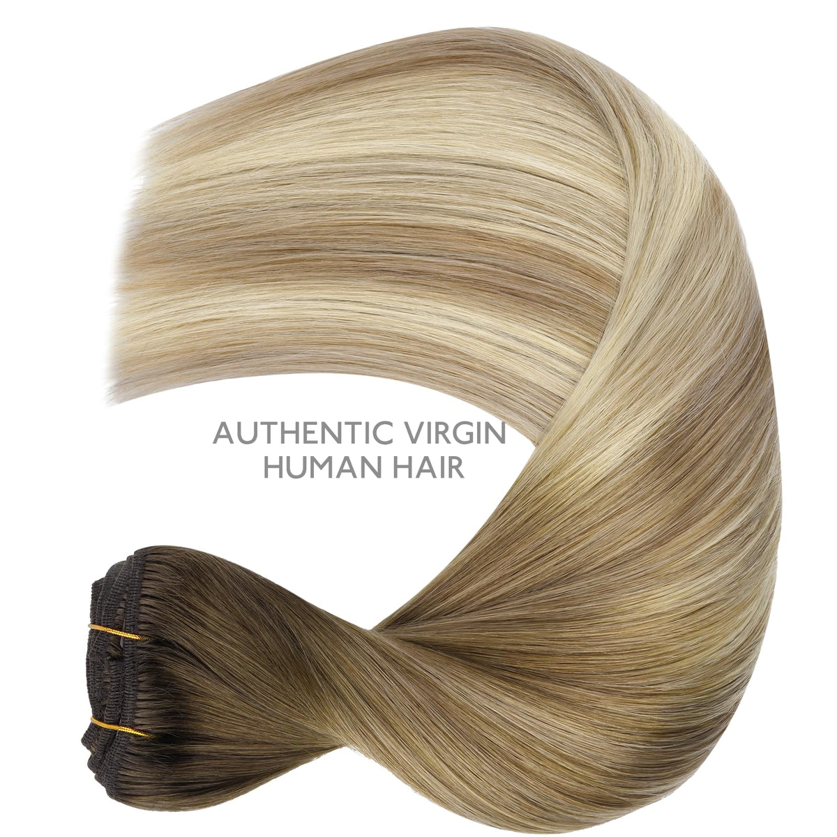 Wennalife Clip In Hair Extensions laid out flat to show texture