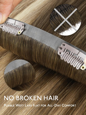 Wennalife Clip In Hair Extensions Ombre Walnut Brown back view