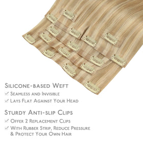 Wennalife Clip In Hair Extensions pack with 7 pieces