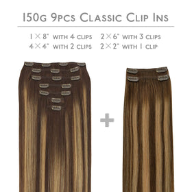 Wennalife Clip in Hair Extensions packaging and contents