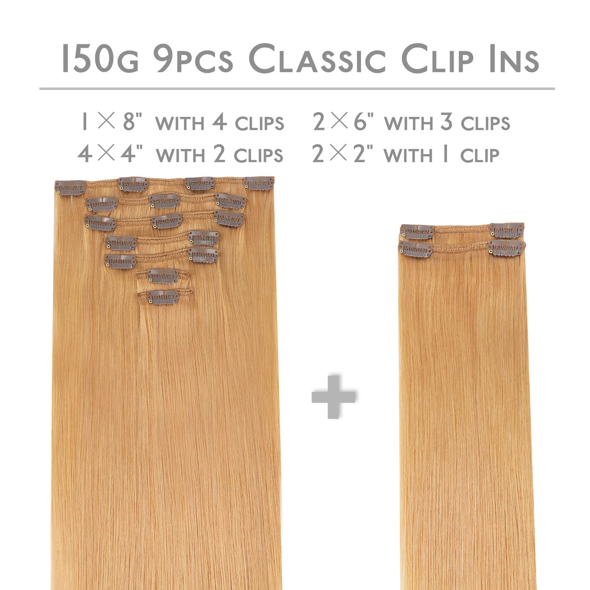 Wennalife Clip In Hair Extensions packaging showing 9 pieces