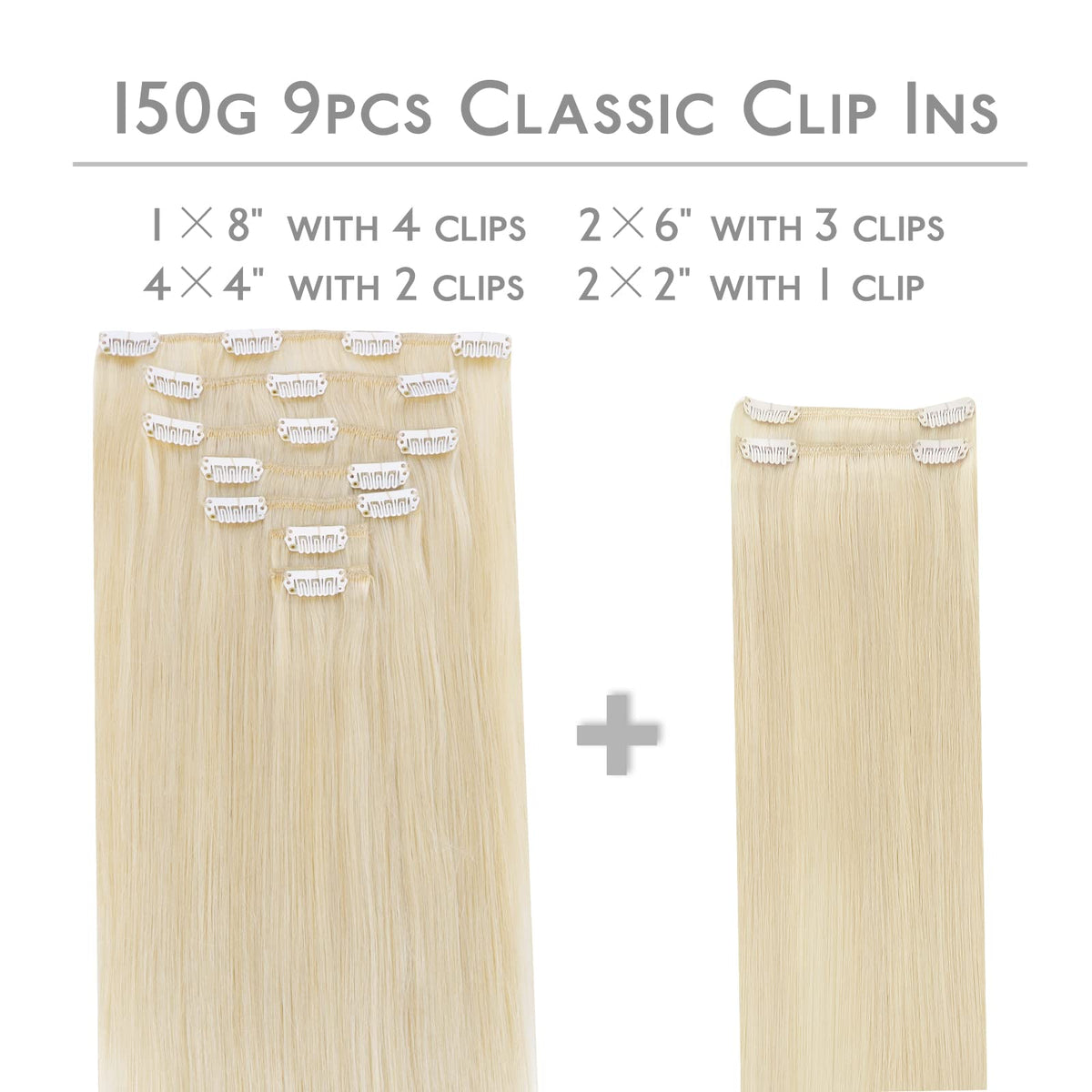 Wennalife Clip In Hair Extensions packaging showing 9 pieces