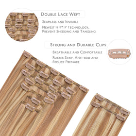 Wennalife Clip In Hair Extensions packaging with 7 pieces